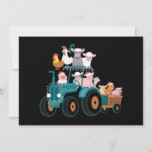 Kerst Tractor Boerderij Grappige Feestdag Feestdagenkaart (Voorkant)