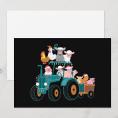 Kerst Tractor Boerderij Grappige Feestdag Feestdagenkaart (Voorkant / Achterkant)