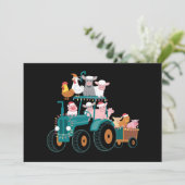 Kerst Tractor Boerderij Grappige Feestdag Feestdagenkaart (Staand voorkant)