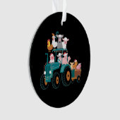 Kerst Tractor Boerderij Grappige Feestdag  Ornament (voorkant)