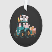 Kerst Tractor Boerderij Grappige Feestdag  Ornament (voorkant)