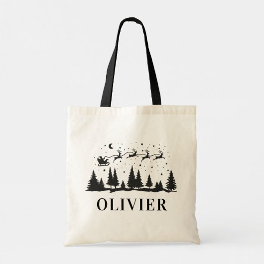 Kerst traditioneel winterrendiercadeau tote bag (Achterkant)