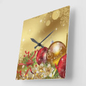 kerst traditionele emblemen vierkante klok (Hoek)