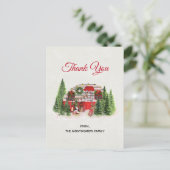 Kerst Trailer Camper Outdoorsy Thema Dank u Briefkaart (Staand voorkant)