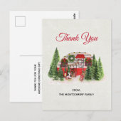 Kerst Trailer Camper Outdoorsy Thema Dank u Briefkaart (Voorkant / Achterkant)