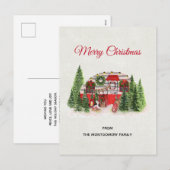 Kerst Trailer Camper Outdoorsy Thema Feestdagenkaart (Voorkant / Achterkant)