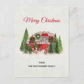 Kerst Trailer Camper Outdoorsy Thema Feestdagenkaart (Voorkant)