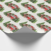 Kerst Trailer Camper Rustiek Patroon Cadeaupapier (Hoek)