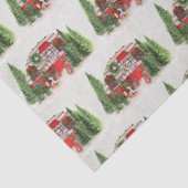 Kerst Trailer Camper Rustiek Patroon Tissuepapier (Detail)