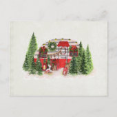 Kerst Trailer Camper Rustiek Thema Briefkaart (Voorkant)