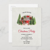 Kerst Trailer Camper Rustiek Thema Party Uitnodiging Briefkaart (Voorkant / Achterkant)