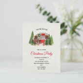 Kerst Trailer Camper Rustiek Thema Party Uitnodiging Briefkaart (Staand voorkant)