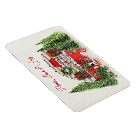 Kerst Trailer Camper Vrede Liefde & Vreugde  Magneet (Rechterzijde)