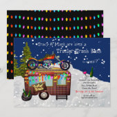 Kerst TRAILER WHITE TRASH BASH Leuk feestje 2 Kaart (Voorkant / Achterkant)