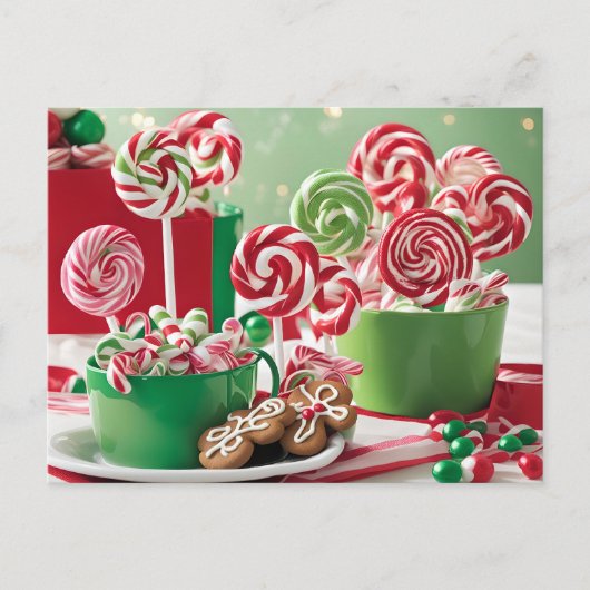 Kerst trakteert op briefkaart (Voorkant)