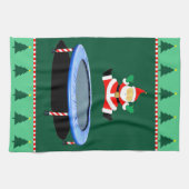 Kerst trampoline Kerstman Theedoek (Horizontaal)
