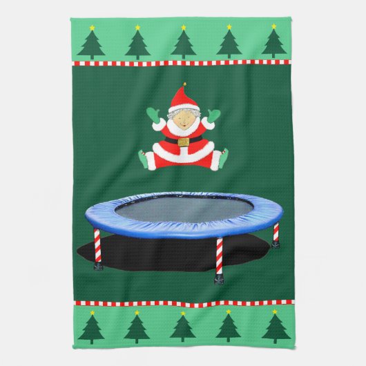 Kerst trampoline mevrouw Claus Theedoek (Verticaal)