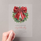Kerst Transparant Trouwen Waterverf Krans Acryl Uitnodigingen (Insitu (Draagbaar))
