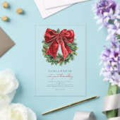 Kerst Transparant Trouwen Waterverf Krans Acryl Uitnodigingen (Insitu (Huwelijk))