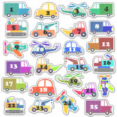 Kerst Transport Adventkalender Sticker (Voorkant)