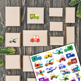 Kerst Transport Adventkalender Sticker