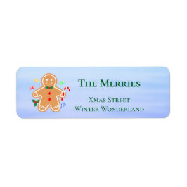 Kerst Treats Gingerbread Man Candy Cane Etiket