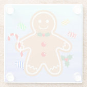 Kerst Treats Gingerbread Man Candy Cane Glazen Onderzetter (Achterkant)