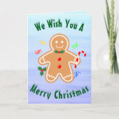Kerst Treats Gingerbread Man Candy Cane Kaart (Voorkant)