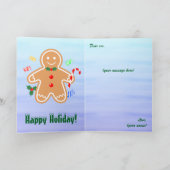 Kerst Treats Gingerbread Man Candy Cane Kaart (Binnen)