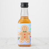 Kerst Treats Gingerbread Man Candy Cane Likeurfles Etiket (Voorkant)