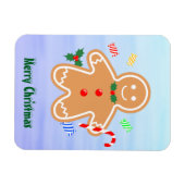 Kerst Treats Gingerbread Man Candy Cane Magneet (Horizontaal)