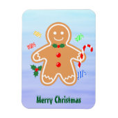 Kerst Treats Gingerbread Man Candy Cane Magneet (Verticaal)