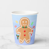 Kerst Treats Gingerbread Man Candy Cane Papieren Bekers (Achterkant)