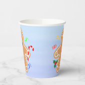 Kerst Treats Gingerbread Man Candy Cane Papieren Bekers (Links)