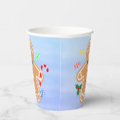 Kerst Treats Gingerbread Man Candy Cane Papieren Bekers (Rechts)