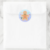 Kerst Treats Gingerbread Man Candy Cane Ronde Sticker (Tas)