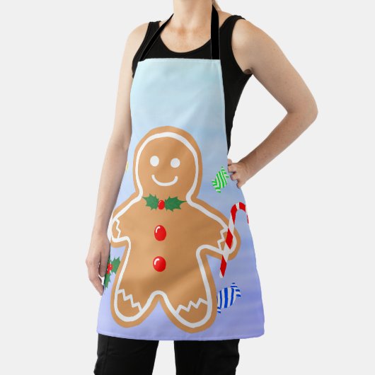 Kerst Treats Gingerbread Man Candy Cane Schort (Insitu)