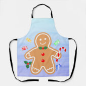 Kerst Treats Gingerbread Man Candy Cane Schort (Voorkant)