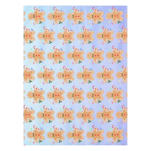 Kerst Treats Gingerbread Man Candy Cane Tafelkleed (Voorkant)