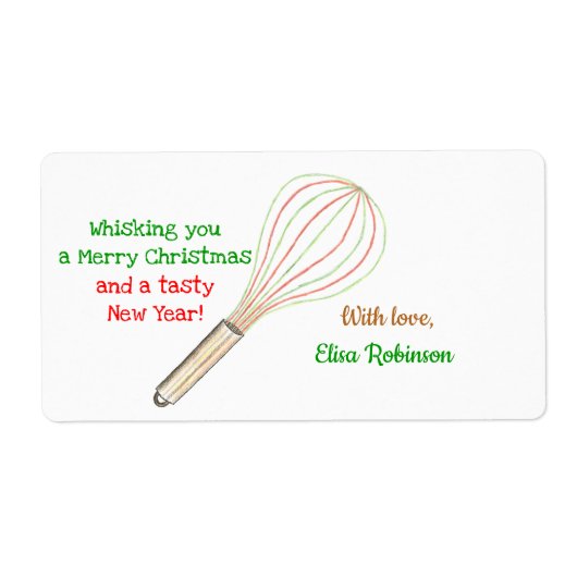 Kerst Treats Label / Baking Label (rood groen) (Voorkant)