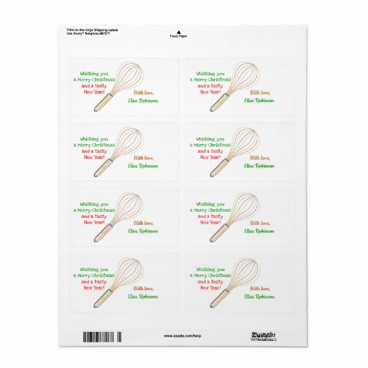 Kerst Treats Label / Baking Label (rood groen) (Full Sheet)