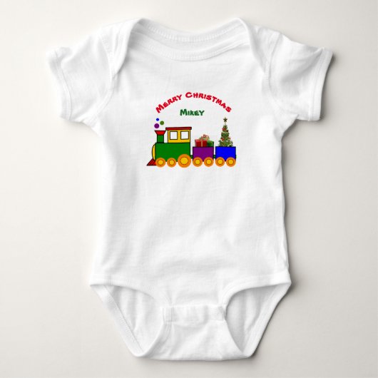 Kerst Trein Baby Romper (Voorkant)