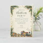 Kerst  trein en cadeaus kaart (Staand voorkant)