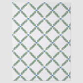 Kerst Trellis Blue Bow Tissuepapier (Voorkant)