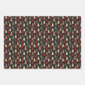 Kerst TRIO Bomen en Strepen Wrapping Paper (Voorkant 2)