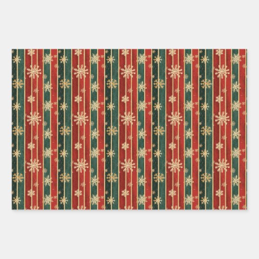 Kerst TRIO Bomen en Strepen Wrapping Paper (Voorkant 3)