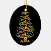 Kerst Trombone Speler Xmas Tree Jazz Muziek Liefde Keramisch Ornament (Rechts)