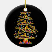 Kerst Trombone Speler Xmas Tree Jazz Muziek Liefde Keramisch Ornament (Achterkant)