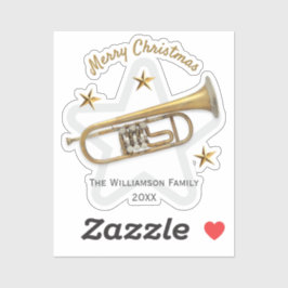 Kerst Trompet Sterren Muziek Liefhebber Gepersonal Sticker