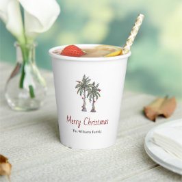 Kerst Tropical Palm Trees Holiday Party Papieren Bekers